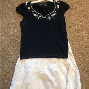 B Miss skirt/top outfit, sz M blouse, sz 12 skirt